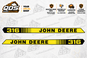 John Deere 316 Garden Tractor Hood Decal Kit