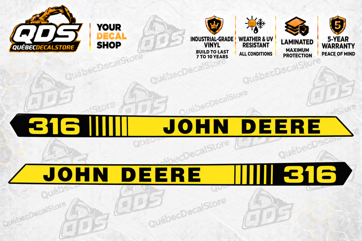 John Deere 316 Garden Tractor Hood Decal Kit