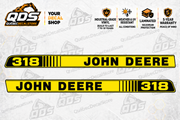 John Deere 318 Garden Tractor Hood Decal Kit