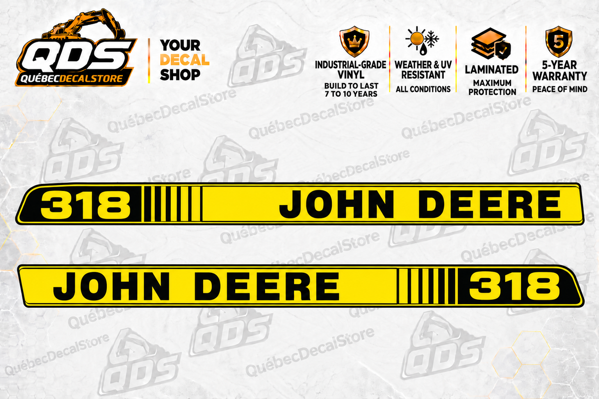 John Deere 318 Garden Tractor Hood Decal Kit