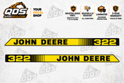 John Deere 322 Garden Tractor Hood Decal Kit
