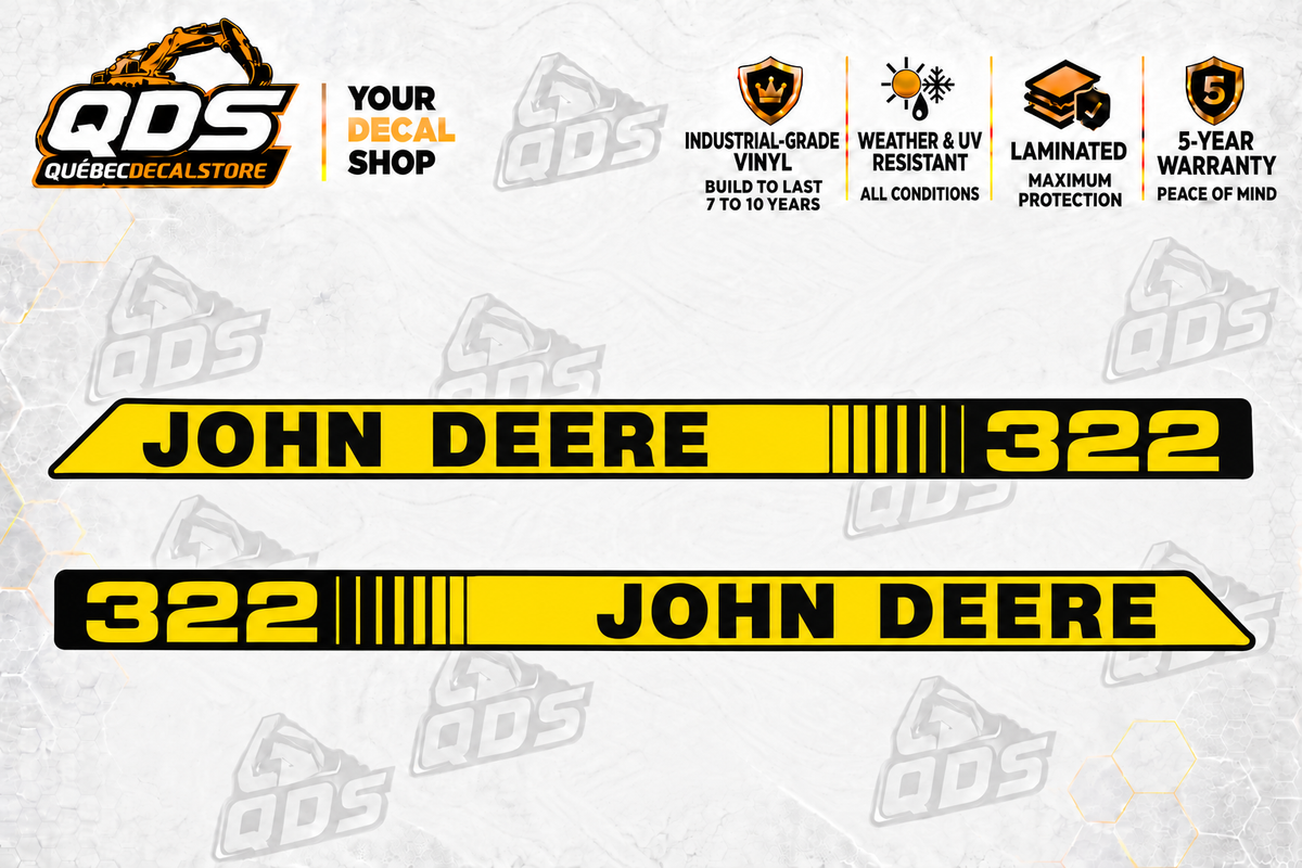 John Deere 322 Garden Tractor Hood Decal Kit