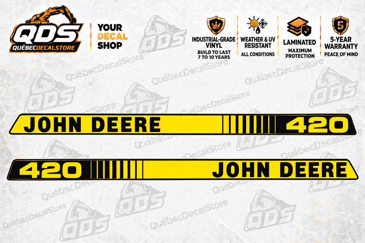John Deere 420 Garden Tractor Hood Decal Kit