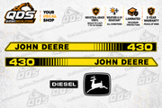 John Deere 430 Garden Tractor Hood Decal Kit