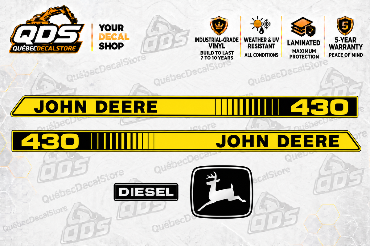 John Deere 430 Garden Tractor Hood Decal Kit