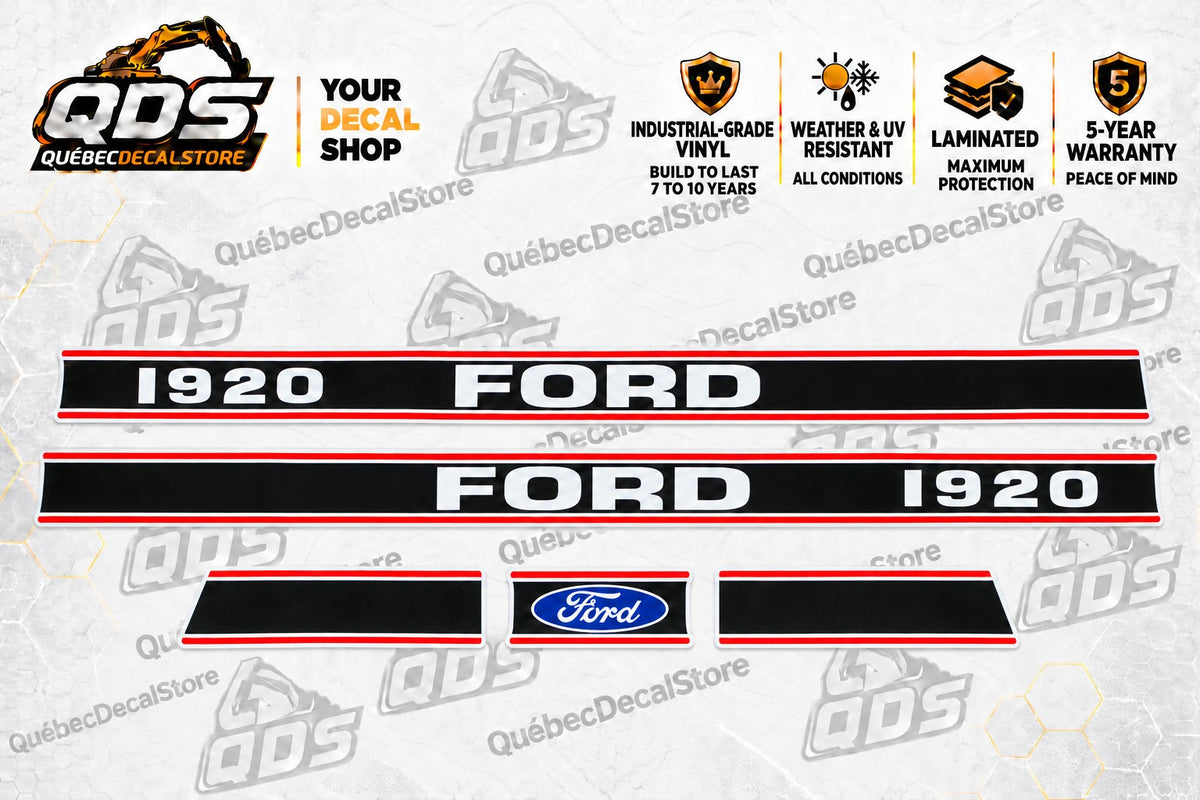 Ford 1920 Tractor Decal Kit – Black & Red Hood Graphics