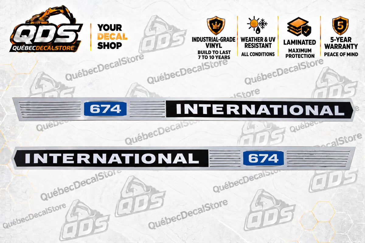 International Harvester 674 laminated aftermarket tractor decal kit with the pictured 2 graphics – QuébecDecalStore