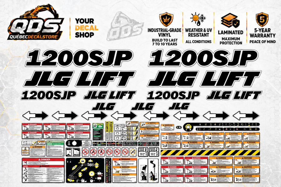 JLG 1200SJP Telescopic Boom Lift Decal Kit – 3M Laminated Vinyl
