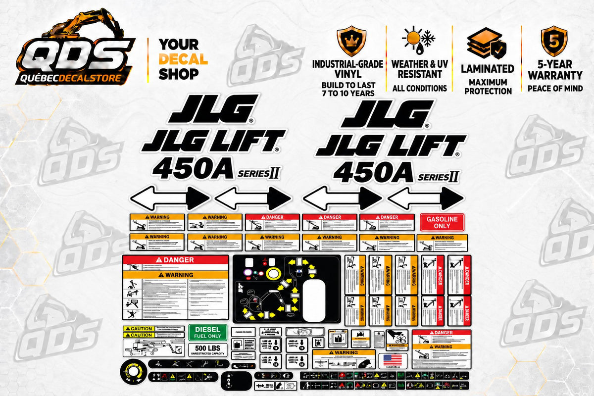 JLG 450A Series II Articulating Boom Lift Decal Kit – 3M Laminated Vinyl