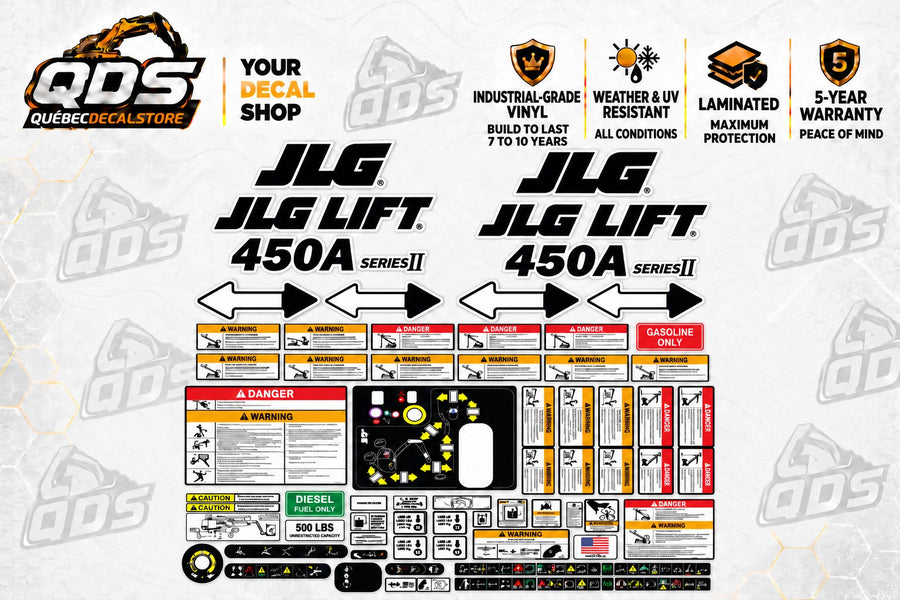 JLG 450A Series II Articulating Boom Lift Decal Kit – 3M Laminated Vinyl