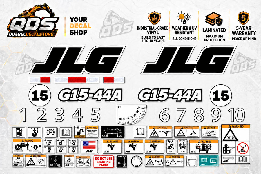 JLG G15-44A Telehandler Decal Kit – 3M Laminated Vinyl