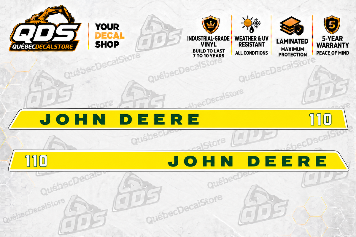 John Deere 110 Garden Tractor Hood Decal Kit