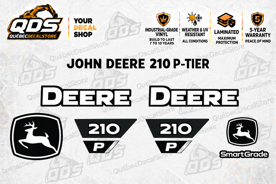 John Deere 210 P-Tier Excavator Decal Kit | QDS
