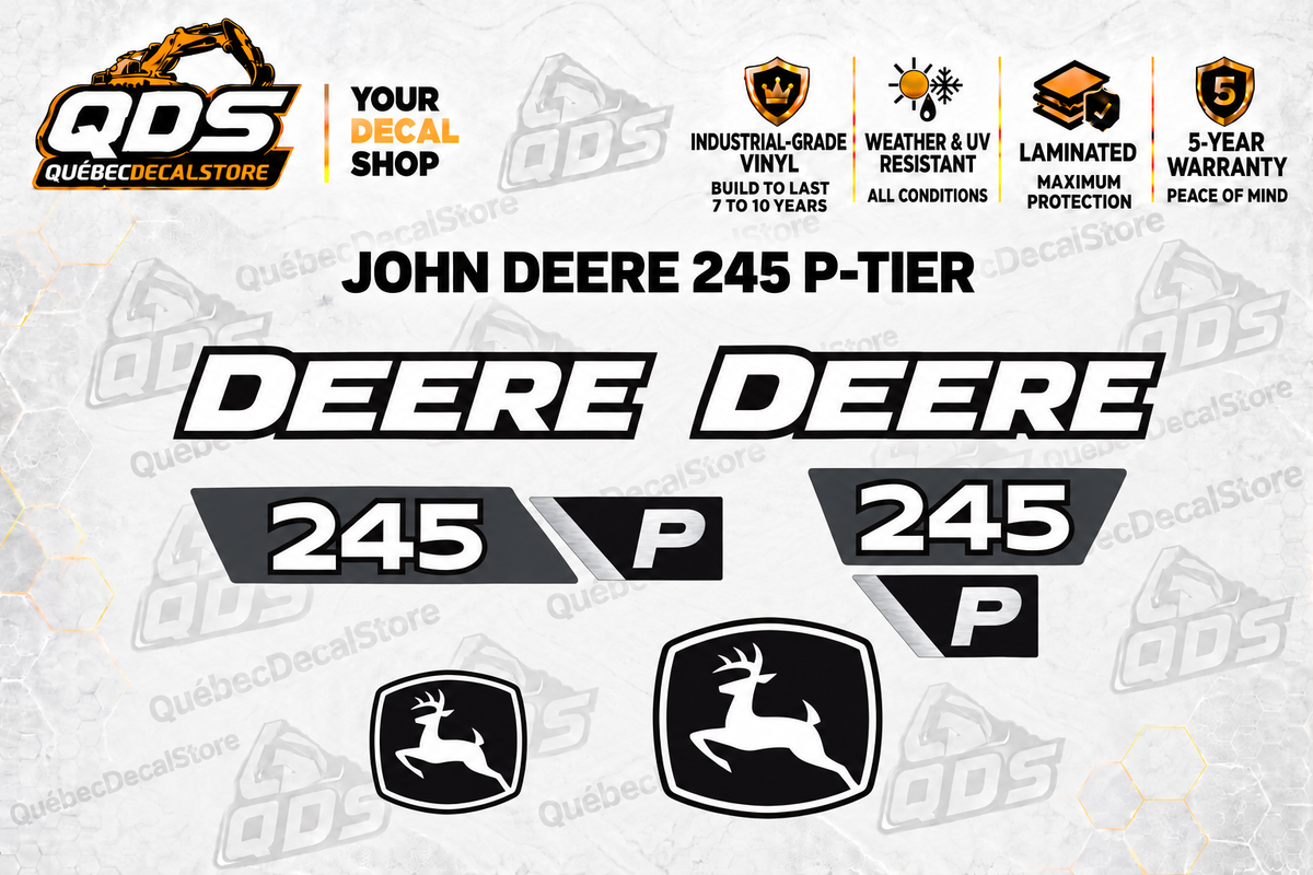 John Deere 245 P-Tier Excavator Decal Kit | QDS