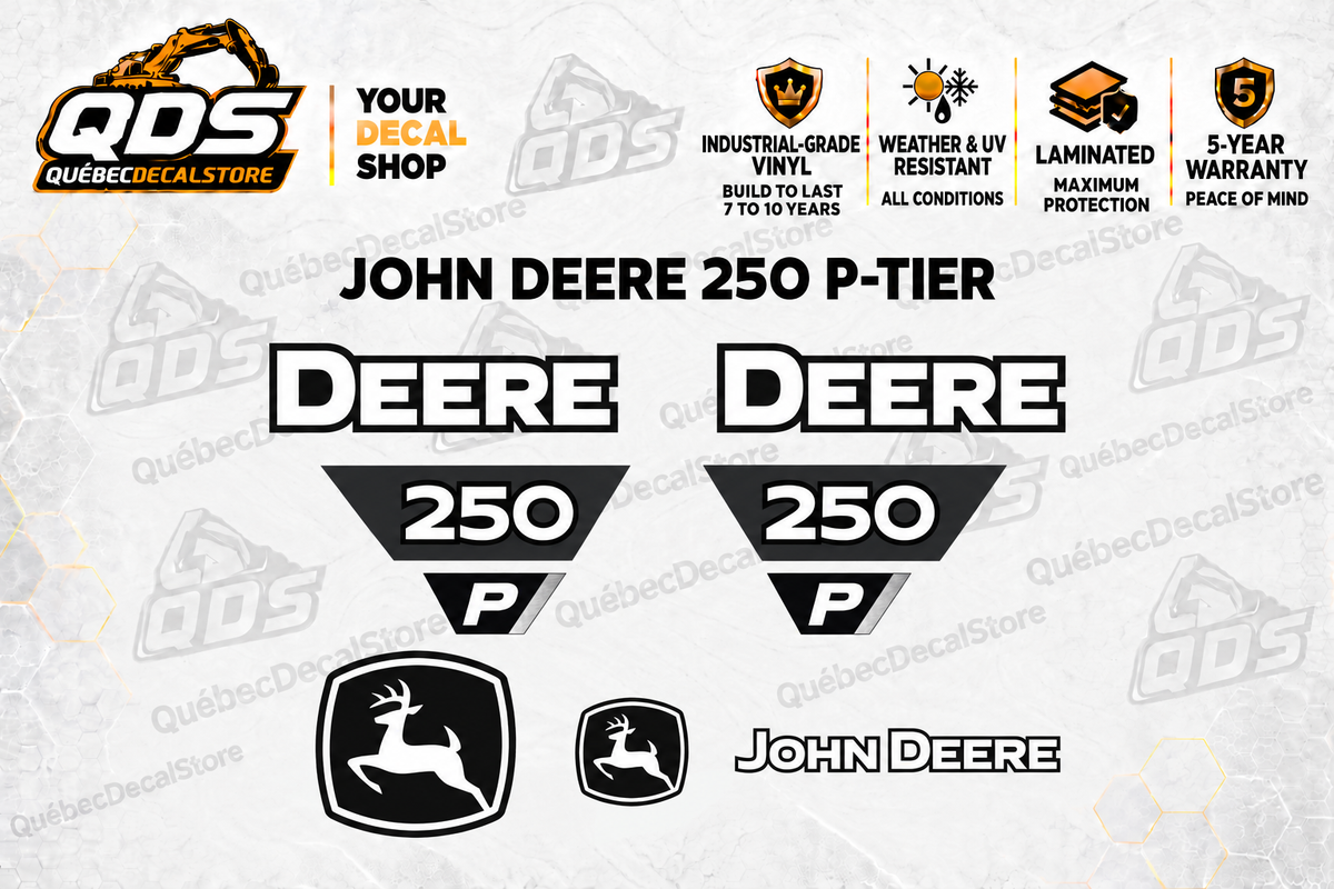 John Deere 250 P-Tier Excavator Decal Kit | QDS