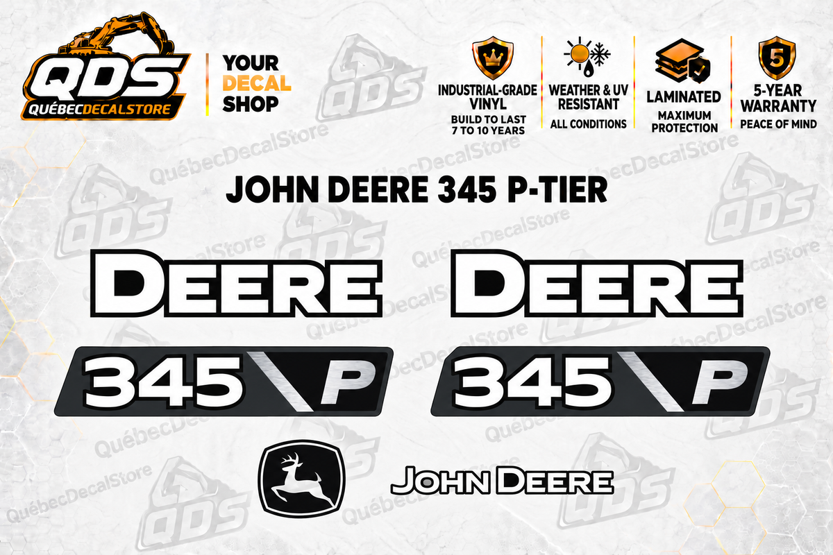 John Deere 345 P-Tier Excavator Decal Kit | QDS