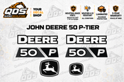 John Deere 50 P-Tier aftermarket decal kit concept preview; fitment and dimensions require confirmation before production