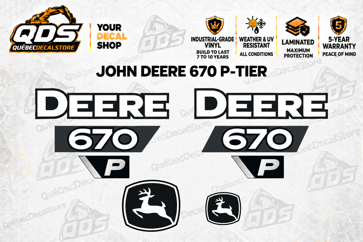 John Deere 670 P-Tier Excavator Decal Kit | QDS
