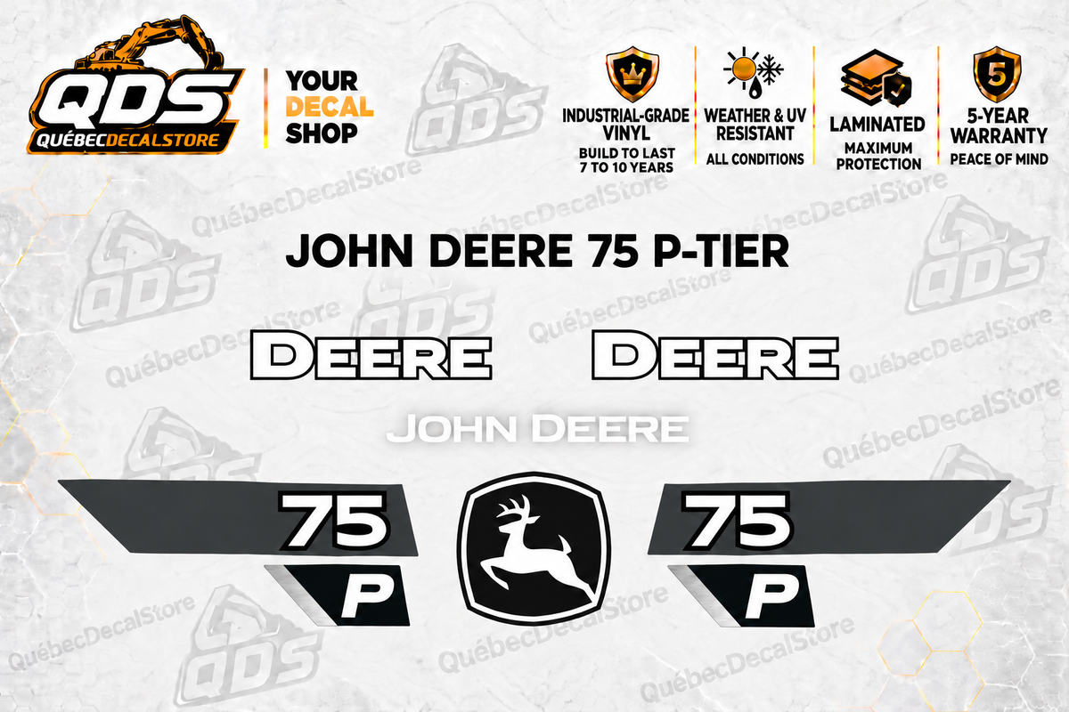 John Deere 75 P-Tier Excavator Decal Kit | QDS