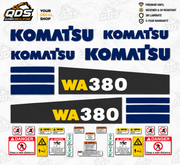 طقم ملصقات بديل للودر بعجلات Komatsu WA380 — يتضمن ملصقات السلامة