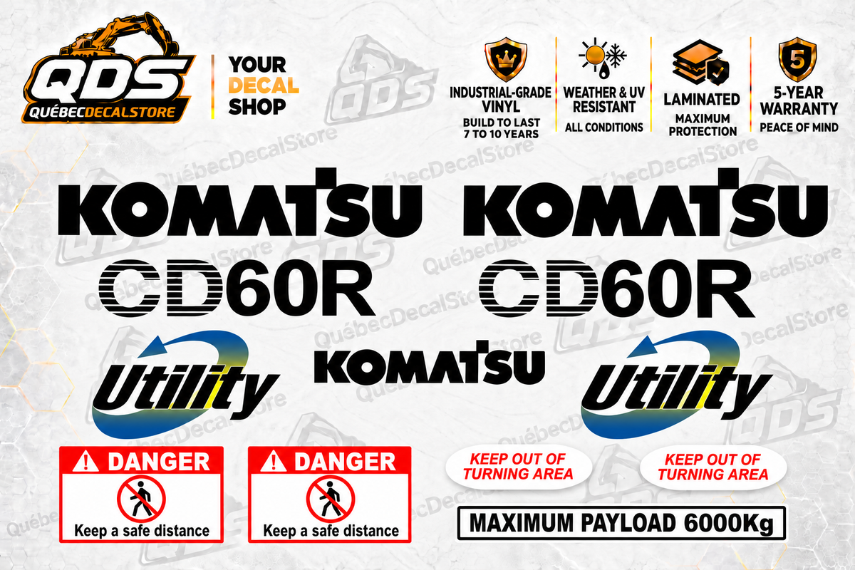 Komatsu CD60R-1 Crawler Carrier Decal Kit