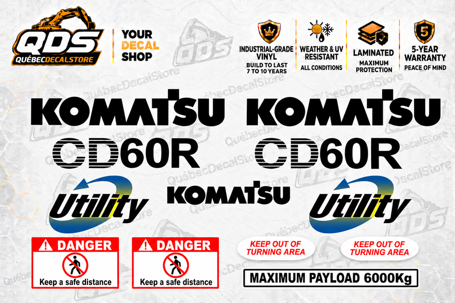 Komatsu CD60R-1 Crawler Carrier Decal Kit