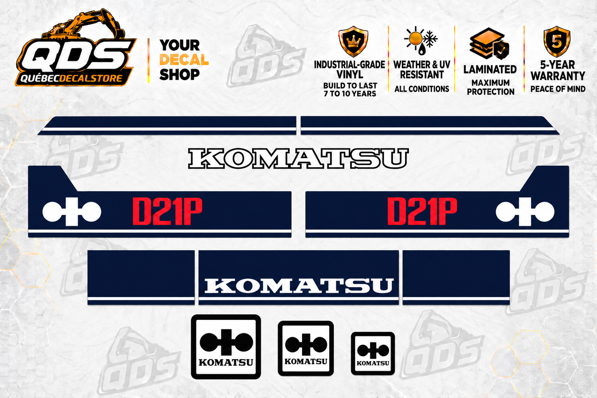 Kit de décalques Komatsu D21P-6 pour bouteur