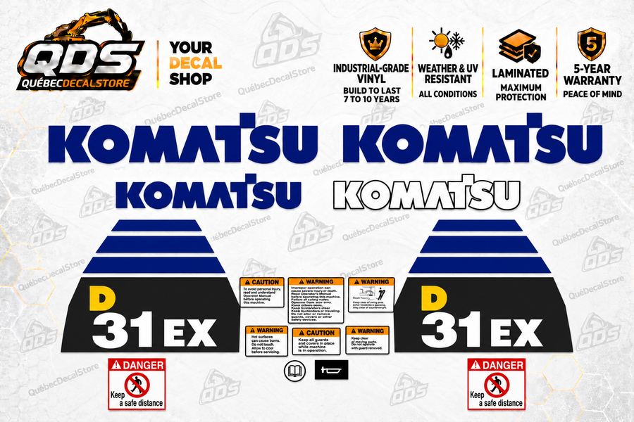 Aftermarket Decal Kit for Komatsu D31EX-22 Dozer
