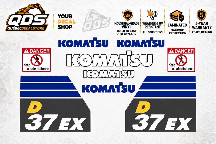 Komatsu D37EX-23 Dozer Decal Kit