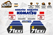 Komatsu D71EXI-24 aftermarket decal kit by QuébecDecalStore — pictured graphics