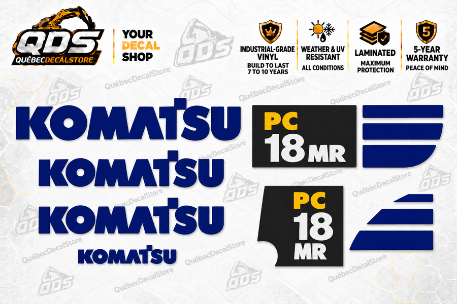 Aftermarket Decal Kit for Komatsu PC18MR-3 Mini Excavator