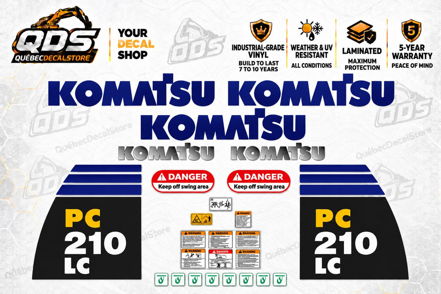 Aftermarket Decal Kit for Komatsu PC210LC-8 Excavator
