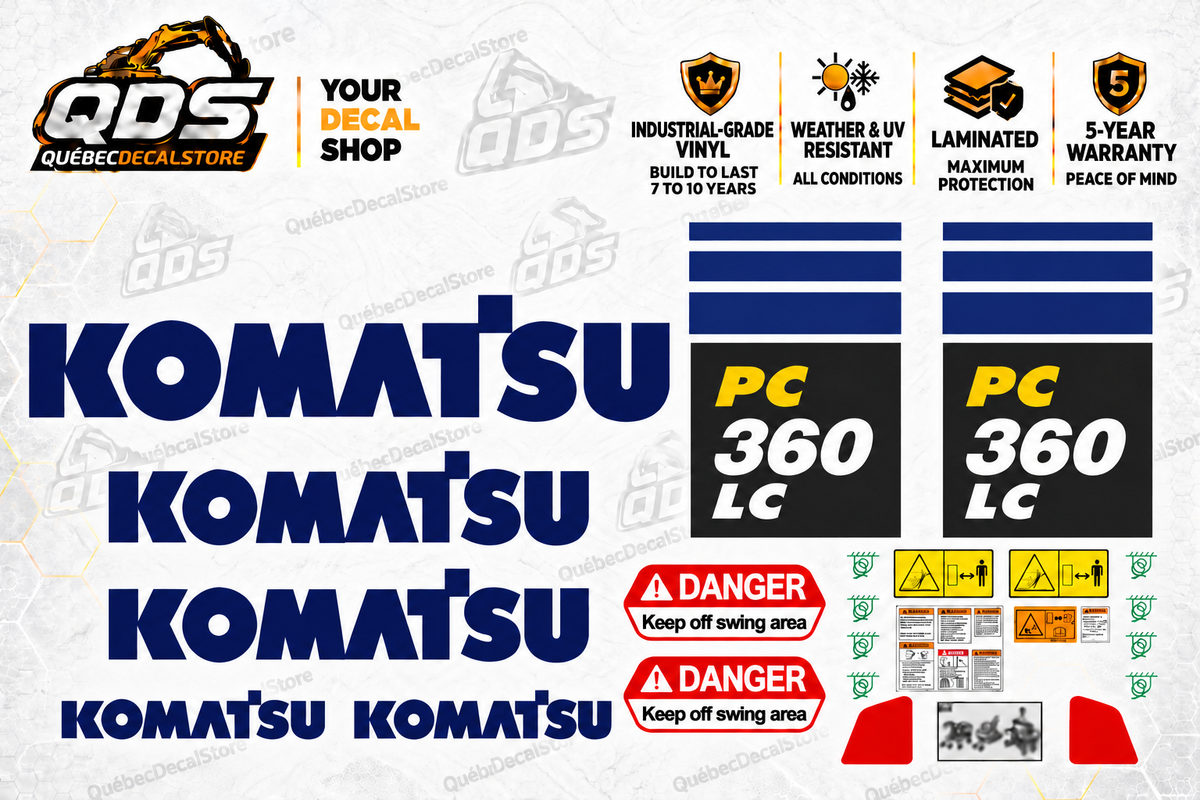 Aftermarket Decal Kit for Komatsu PC360LC Excavator