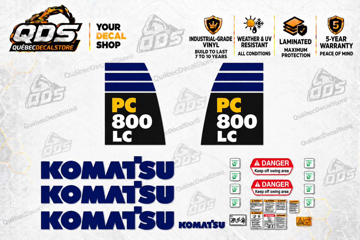 Aftermarket Decal Kit for Komatsu PC800LC-8 Excavator