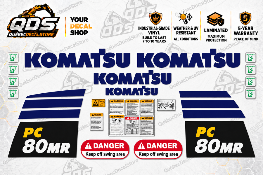 Aftermarket Decal Kit for Komatsu PC80MR-5 Excavator