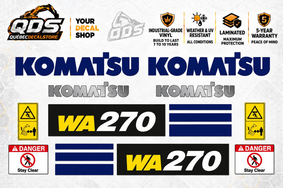Aftermarket Decal Kit for Komatsu WA270-7 Wheel Loader
