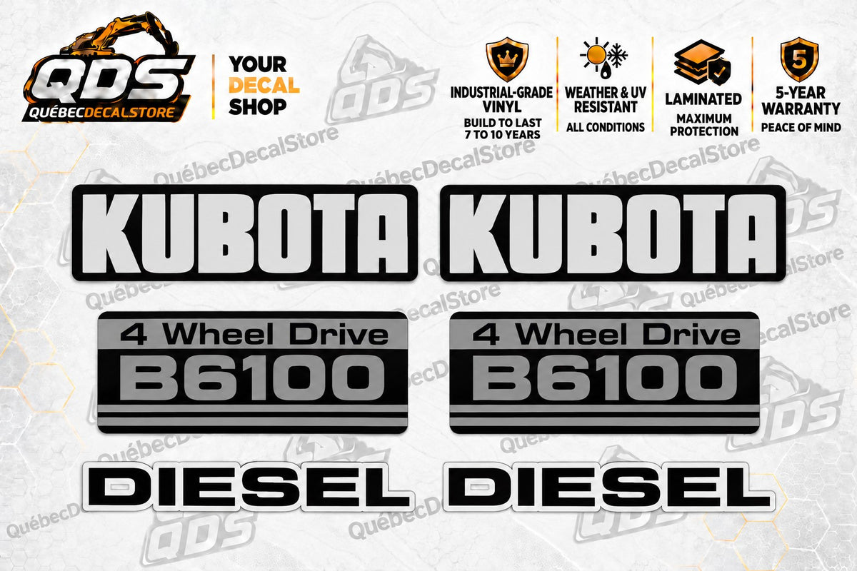 Kubota B6100 tractor replacement graphics decal kit