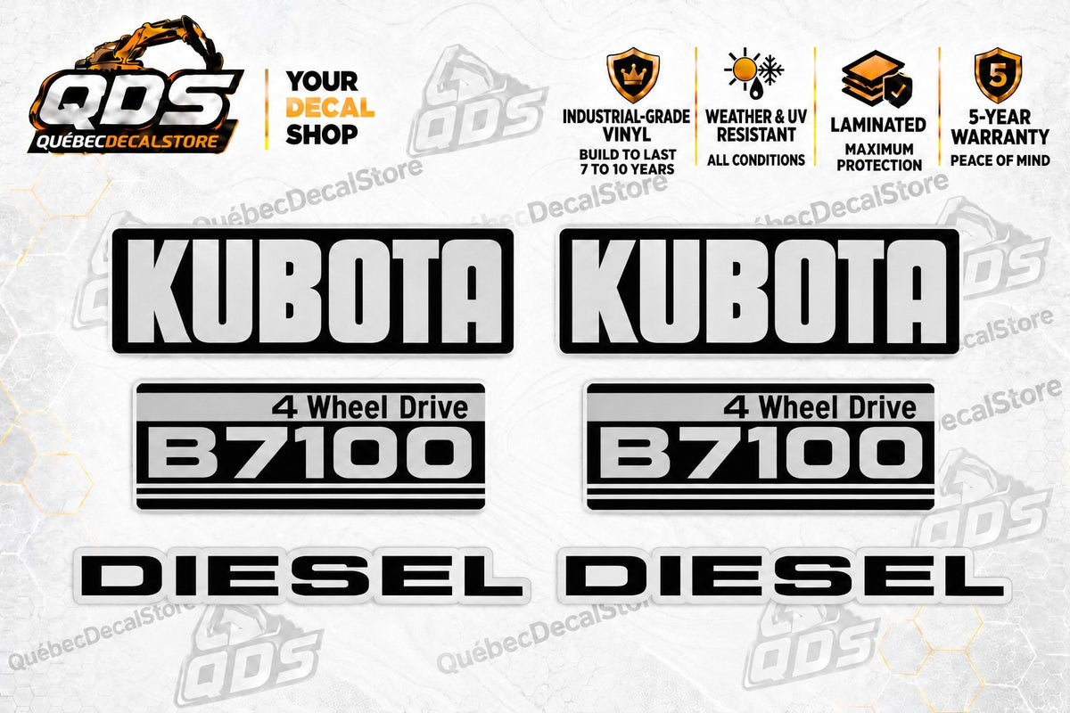 Kubota B7100 Compact Tractor Aftermarket Replacement Decal Kit