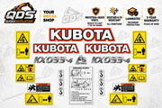 Kubota KX033-4 Decal Kit with Safety & Greasing Labels