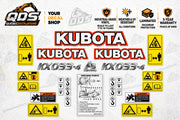 Kubota KX033-4 Decal Kit with Safety & Greasing Labels