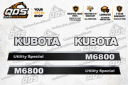 Kubota M6800 tractor replacement graphics decal kit