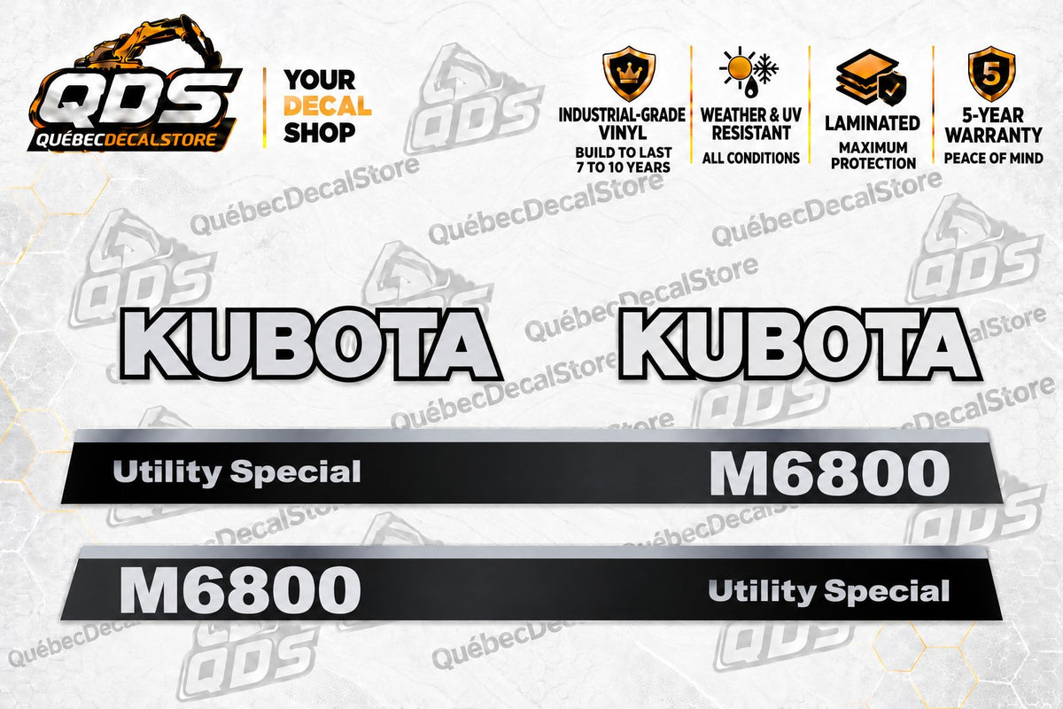 Kubota M6800 tractor replacement graphics decal kit