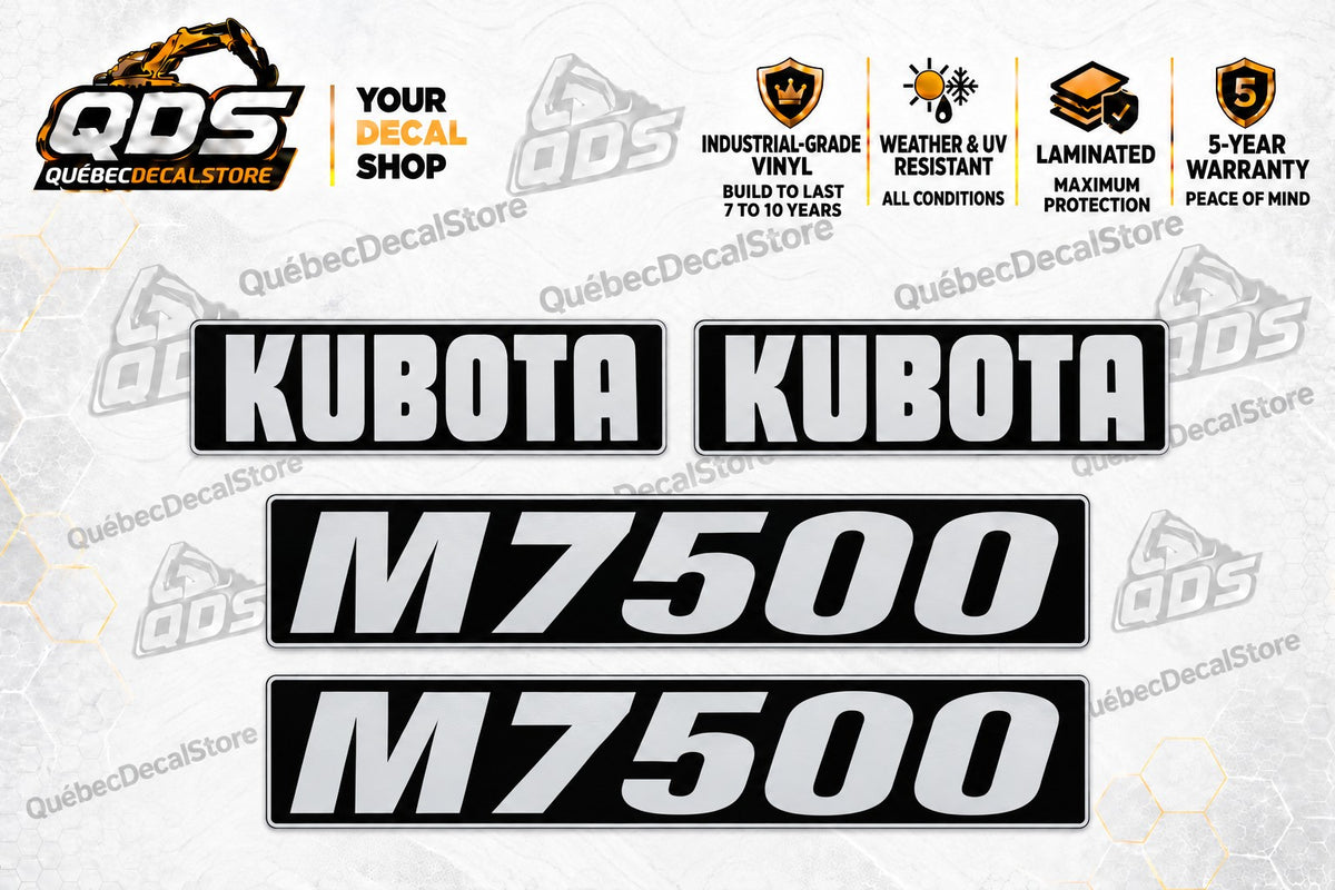 Kubota M7500 Tractor Aftermarket Replacement Decal Kit