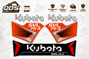 Orange Aftermarket Decal Kit for Kubota SVL75-3 – Side & Rear