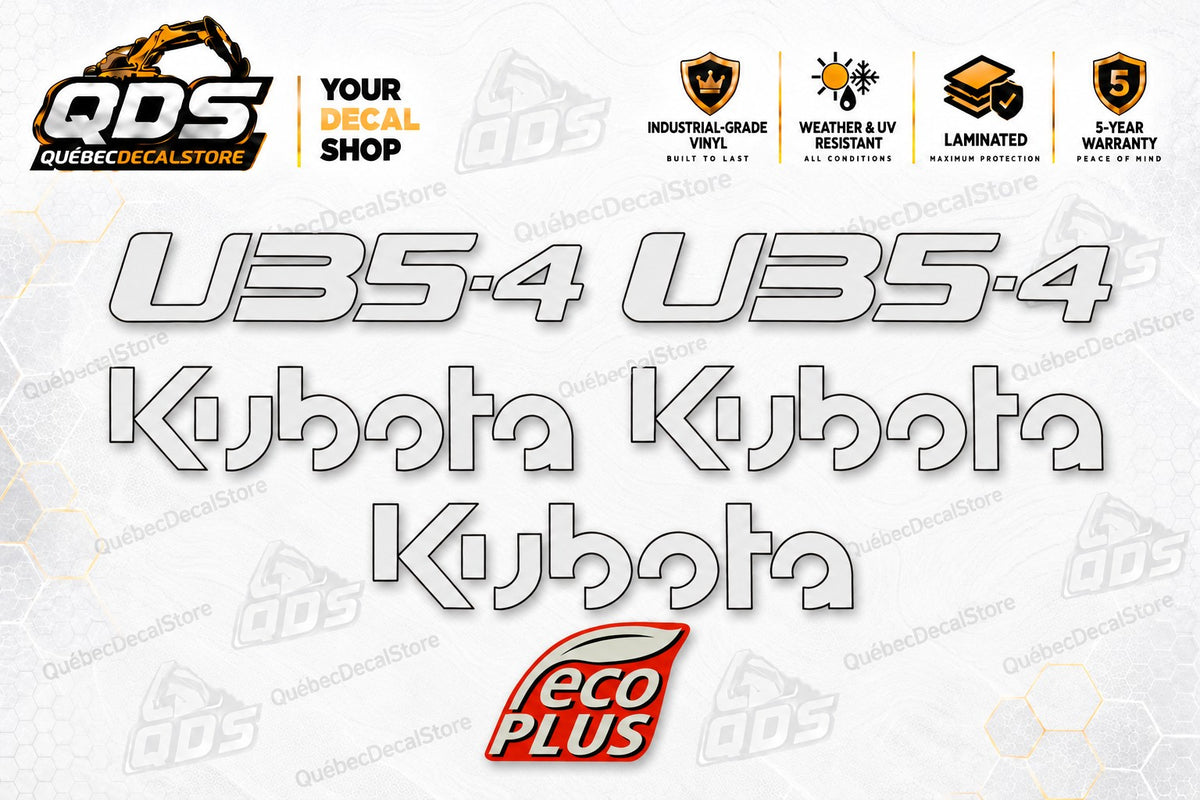 Aftermarket Body Decal Kit for Kubota U35-4 Mini Excavator