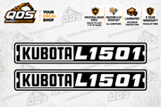 Kubota L1501 Hood Decal Kit – 2 Decorative Pieces