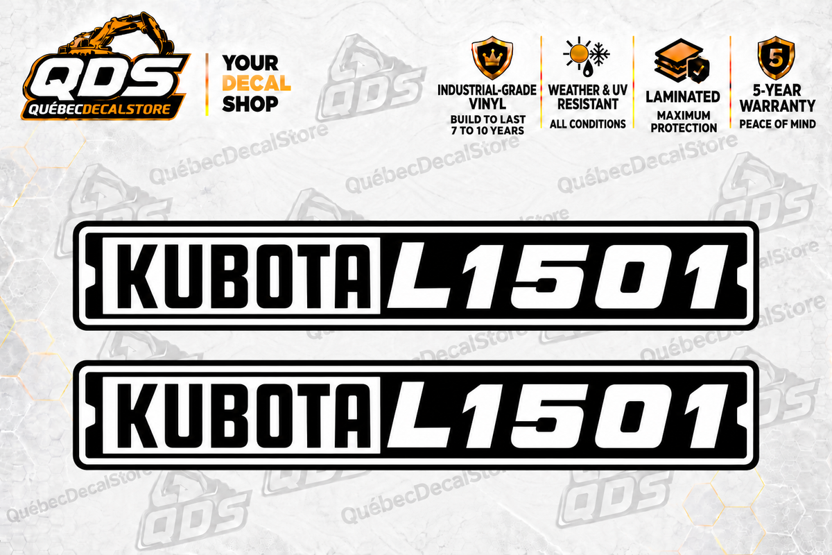 Kubota L1501 Hood Decal Kit – 2 Decorative Pieces