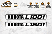 Kubota L1801 Hood Decal Kit – 2 Decorative Pieces