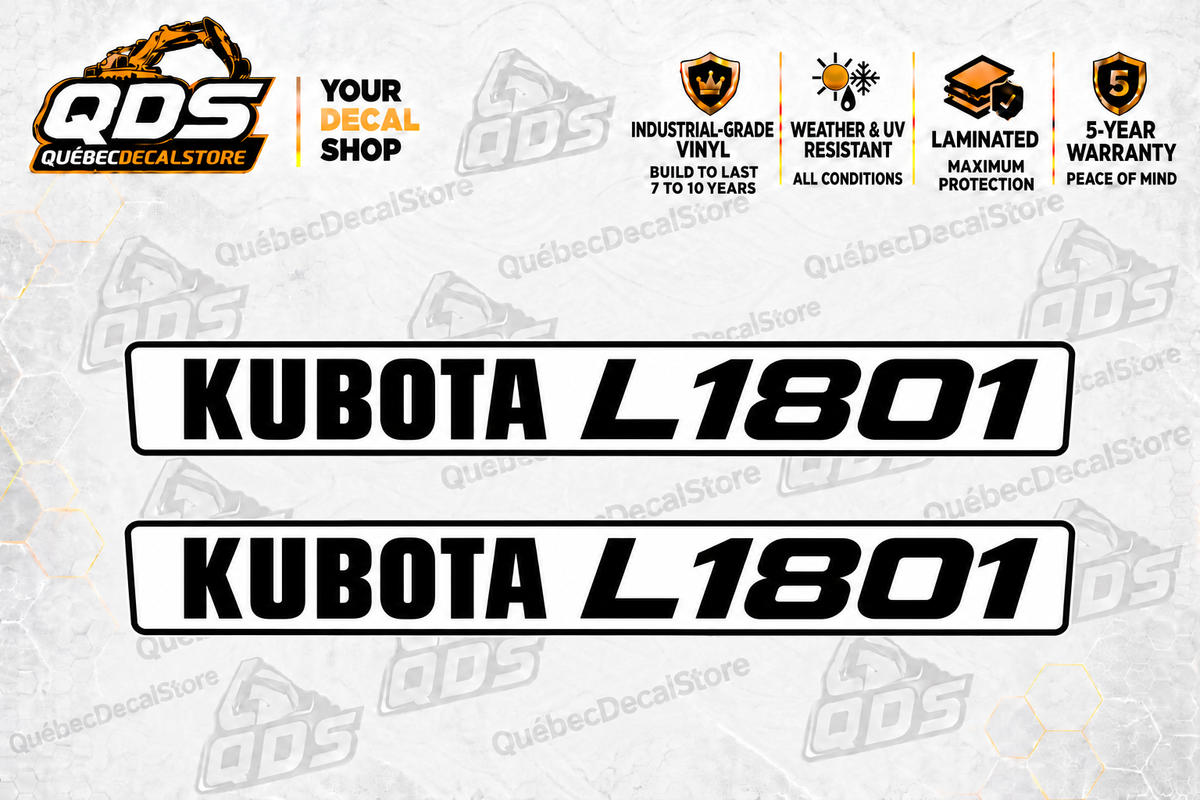 Kubota L1801 Hood Decal Kit – 2 Decorative Pieces