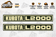 Kubota L2000 Hood Decal Kit – 2 Decorative Pieces